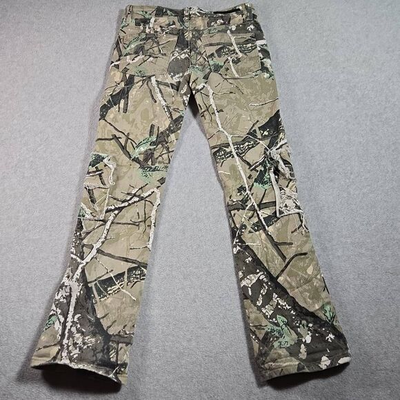 ROCKSTAR Original Shake Tree Camo Distressed Stacked Flare Jean 28x28 - Picture 6 of 11